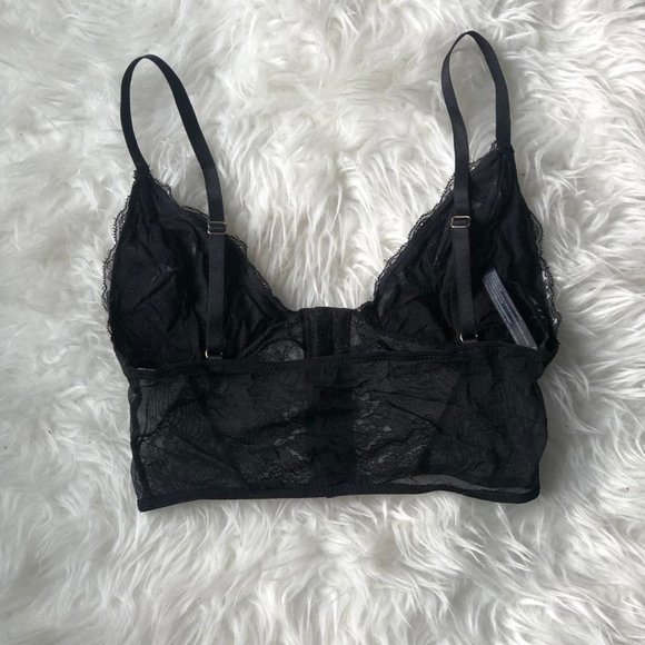 Urban Outfitters Black and Silver Embroidered Mesh Corset - Picture 5 of 6